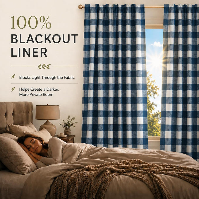 Blackout Curtains for Bedroom, Buffalo Plaid Curtains for Living Room