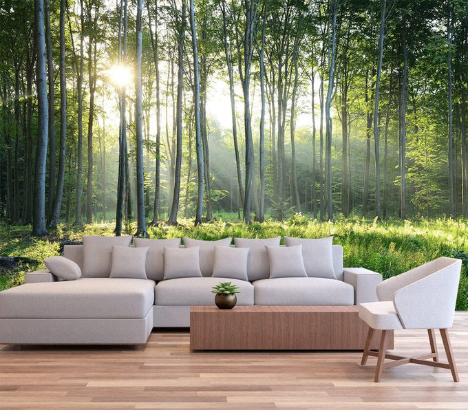 Reyhui Sunshine Forest Mural Wallpaper Landscape Tree