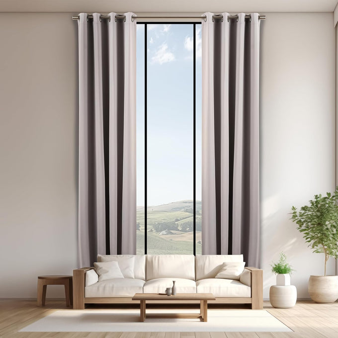 Best Home Fashion 18 FT Grommet Curtain, 1 Panel, 52 x 216, Mocha