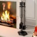 Fire Beauty 5Pcs Wrought Iron Fireplace Tools Indoor Outdoor Set