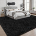 8x10 Area Rug Living Room Bedroom: Fluffy Plush Shag Carpet Black