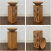 Westcharm Rustic LED Pillar with Planter Dish Bowl and Timer - Decorative Column with Leaves Motif for Home Yard Patio Outdoors