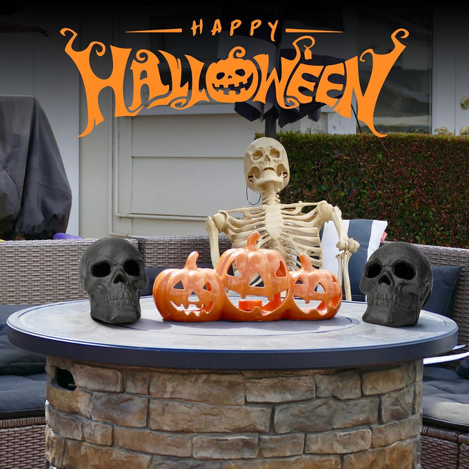 Stanbroil 10 Inch Fire Pits Imitated Human Metal Skull Halloween Decor