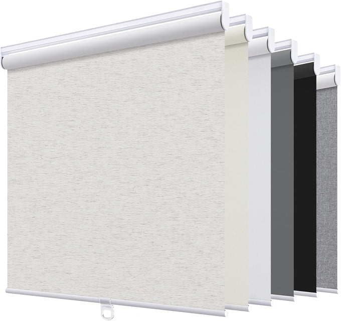 SUNOFF Blackout Cordless Roller Shades Blinds,56" W x 72" H,Linen Beige