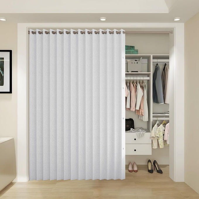 Fabric Vertical Shades & Blinds, 100% Blackout Door Shades, Window Shade, Vertical Shade for Sliding Doors, 1 Panel, W100 x L84, White