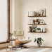 BAYKA Rustic Brown Floating Shelves 22.5in, Set of 2, Wall Mount Wood Shelf