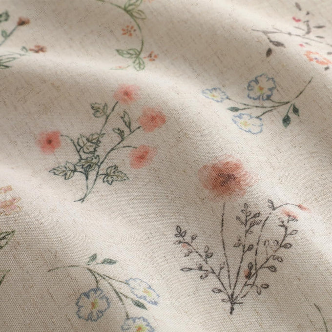 Boho Floral 100% Blackout Curtains 84 Inch 2 Panels Linen Texture