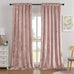SMILETIME Pink Crushed Velvet Curtains 52x108inch Rod Pocket-2P