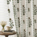 Floral Pinch Pleated Linen Curtains,Blue & Beige White,40" W x 96" L