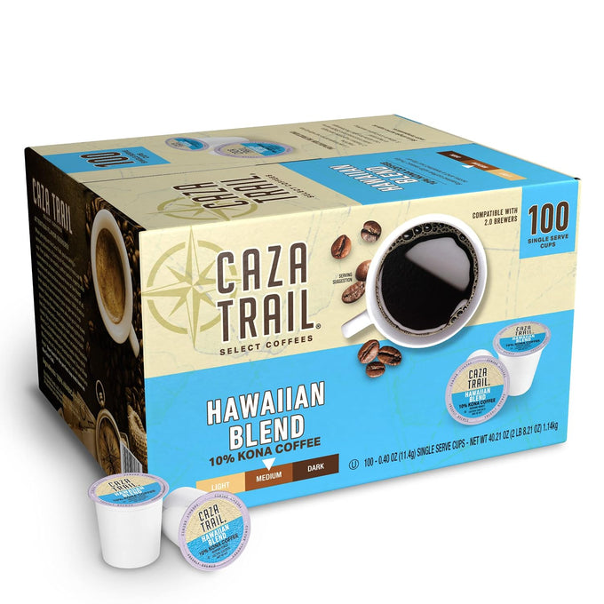 Caza Trail Coffee, Organic Extra Bold Medium Roast, 100 Single Serve Cups