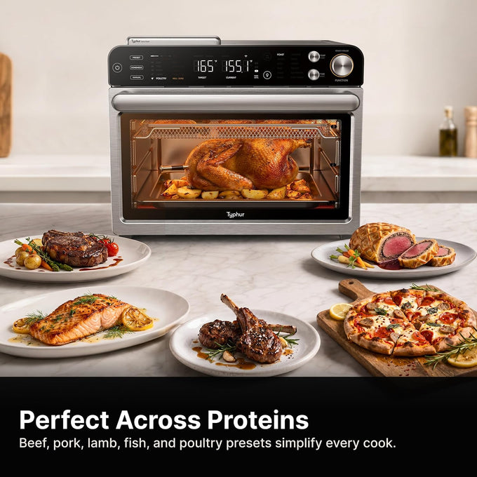 Typhur Sync Air Fryer Oven with Wireless Meat Thermometer Probe, AI Recipes
