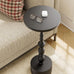 25" End Table, Art Deco Martini Side Table for Living Room, Black