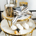 Mud Pie Marble and Gold Edge Riser Set, small 3" x 8" dia | large 4" x 10" dia