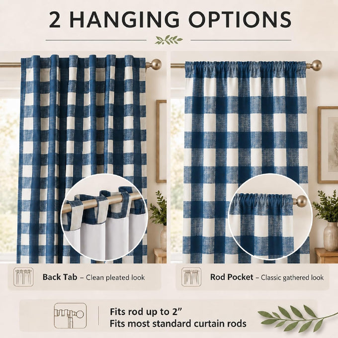 Blackout Curtains for Bedroom, Buffalo Plaid Curtains for Living Room