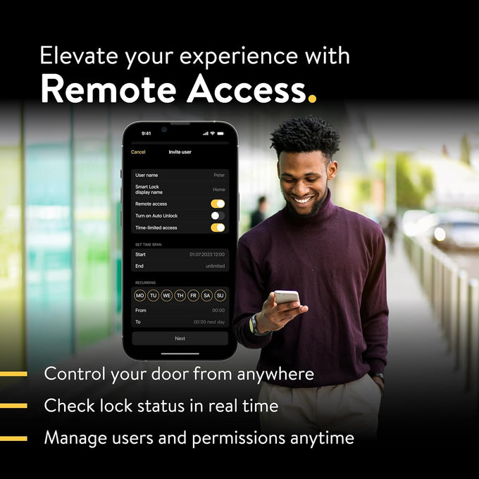 Nuki Smart Lock (Deadbolt) Keyless Entry WiFi Electronic Deadbolt with Auto-Unlock, App Control, Remote Access, Easy Installation, Smart Home for Front Door, Home & Rentals