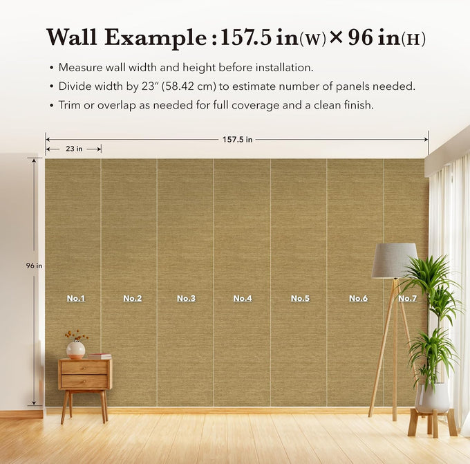 GoDear Design Faux Grasscloth Textured Wallpaper Cabinet Covers, Straw