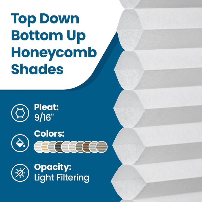 BlindsAvenue Cordless TDBU Cellular Shade, Sticks & Stones, 26" W x 72" H