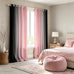 jejeloiu Pink Darkening Drapes (2 Panels, 52 x 96 Inch) Ombre Black Curtains for Bedroom Living Room for Kids Decor Gradient Style Blackout Curtains Abstract Window Treatments