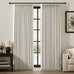 IVAPUPU Natural Pinch Pleated 100% Blackout Linen Curtains 90 Inch Length