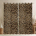Feelyou Kids Leopard Print Window Curtains, Cowhide Blackout Curtains Boys Girls Brown Cow Fur Darkening Drapes for Bedroom Animal Living Room Window Treatments (2 Panels, 52 x 96 Inch)