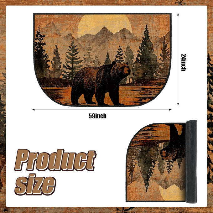 Demissle Fireplace Hearth Rug, Bear, 24 x 59 Inch