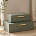 Decorative Storage Boxes with Lids - Set of 2 PU Leather Organizer Bins