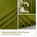 LAMIT Moss Green Vintage Velvet Curtains 108 Inch for Bedroom 2 Panels