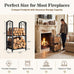 FEED GARDEN 29" Firewood Rack with 4-Piece Fireplace Tools, Indoor Outdoor