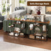HavenlyYouth 41.3 Inch Entryway Table, Narrow Console Table Behind Couch, Accent Sofa Table with Storage Shelves for Hallway, Entrance, Foyer, Living Room, Rustic Brown