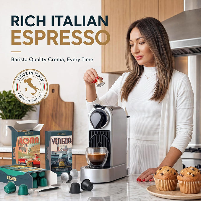 ARTUZZI 120ct Espresso Pods for Nespresso Original Machines I Variety Pack