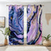 Grey Black Gold Ink Marble Blackout Window Curtains 2 Panels 84" L x 53" W