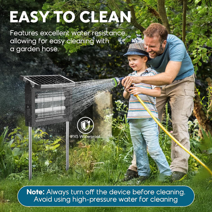 Solar Bug Zapper Outdoor, Mosquito Zapper 4500V Cordless Waterproof