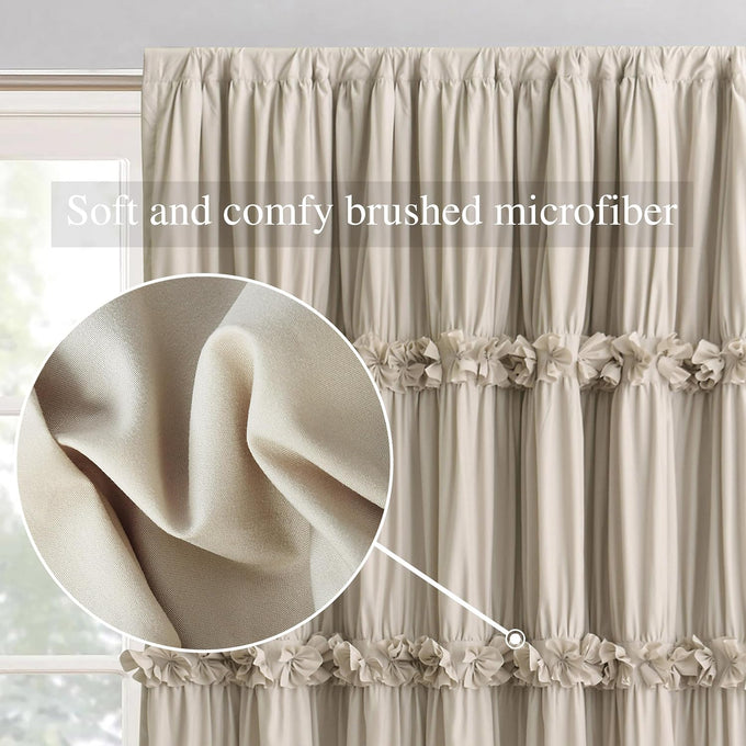 Homechoice Decor Camel Blackout Window Curtains, 52" W x 96" L x 2 Panels