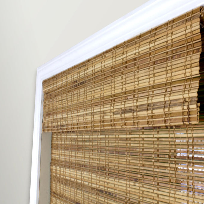 ARLO BLINDS Bamboo Roman Shades w/Valance 34" W x 60" H, Tuscan
