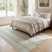 YIHOUSE 5x7 Beige Ivory Distressed Plaid Area Rug for Living Room