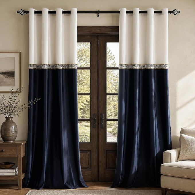 GIGIZAZA Velvet Curtains 96 Inch for Living Room 2 Panels Champagne Brown