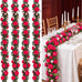 4 Pcs 24Ft Faux Rose Vine Garland Wedding Decor,Red，Orange