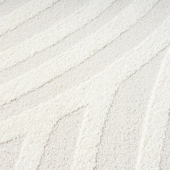 Abani Nomad Cream Tone-on-Tone Area Rug 5' x 8' for Living Room, Bedroom - Linear Curves Pattern - Durable & Easy to Clean