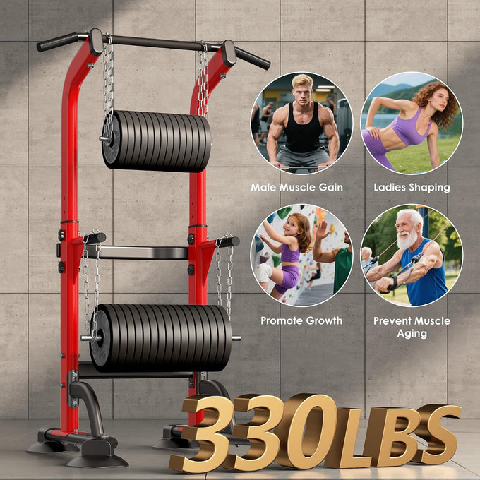 SogesPower Power Tower Dip Station Pull Up Bar Station for Home Gym