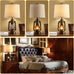 Farmhouse Lantern Table Lamps for Living Room Set of 2 with USB C+A