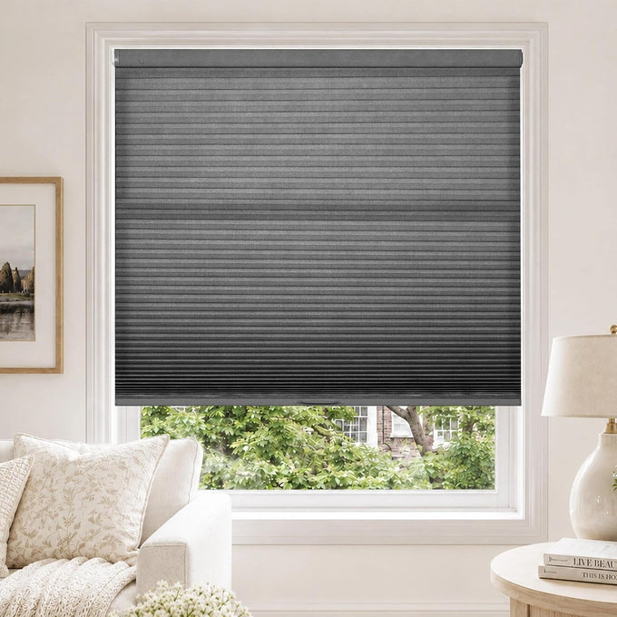 HESTIA No Drill Light Filtering Cellular Shades, Ivory, 38.5" W x 64" H