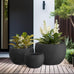 Kante Set of 3 Black Concrete Bowl Planters 20" 15.7" 11.8" Dia