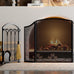 Lizh Metalwork Fireplace Log Holder with Fireplace Tools, Wrought Iron Indoor Stove Accessories Firewood Rack Holder Lumber Storage Stacking Log Holder Log Bin with Tongs Shovel Poker and Brush