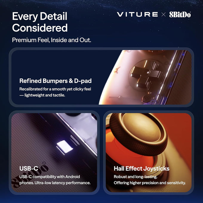 VITURE x 8BitDo Ultimate Mobile Gaming Controller, Charge While Playing