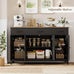 HORSTORS 55" W Buffet Cabinet with Storage, Kitchen Storage Cabinet, Black