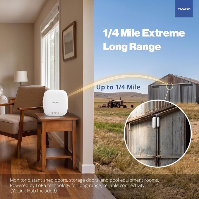 YoLink Door and Window Sensor Kit: 4-Pack + Hub