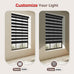 Allesin zen Cordless Zebra Blinds 46" W x 48" H Black, Dual Layer Day and Night Shades, Room Darkening Blackout & UV Protection, Child & Pet Safe, Easy Install, Home Office Window Treatment