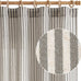 jinchan Linen Curtains 84" Charcoal Grey Stripe on Beige Back Tab 4 Panels