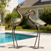 Shorayn Metal Heron Garden Statue Life-Size Crane Set Indoor Yard Decor Handmade Gift