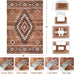 Yinhua Living Room Rug 6x9, Western Washable Rug for Bedroom, Brown